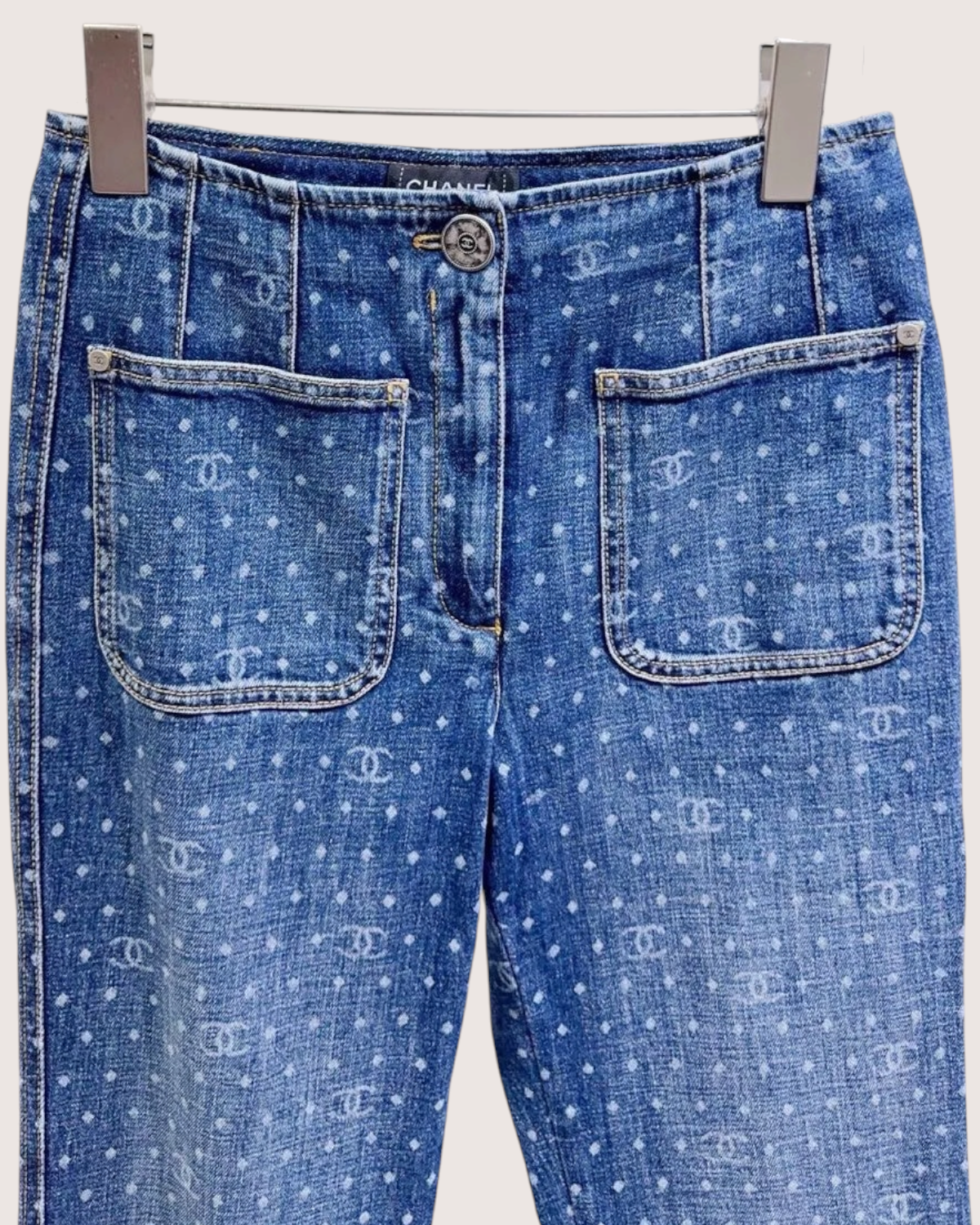 Chanel CC Straight-Leg Jeans Blue FR 34