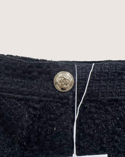 Chanel 20K Tweed Shorts Black FR 38