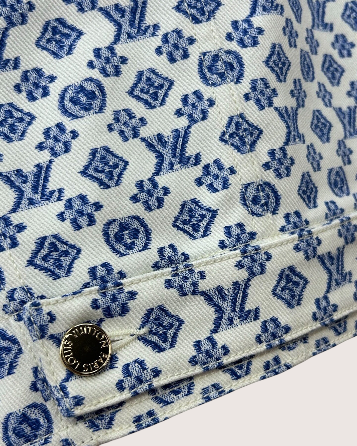 Louis Vuitton Denim Monogram Vest Blue, White FR 38