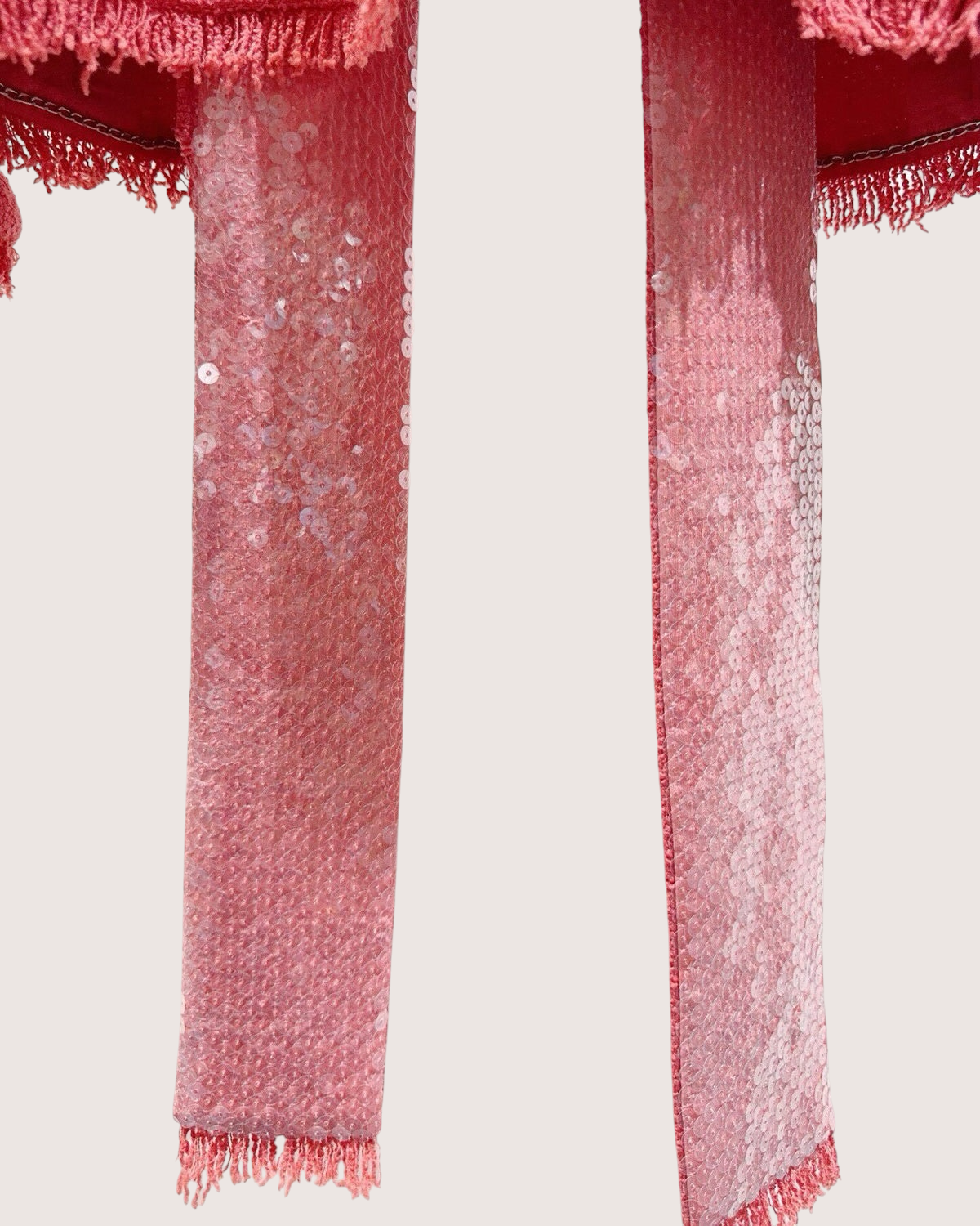 Chanel 08C Sequin-Trim Fringe Tweed Jacket Pink FR 42
