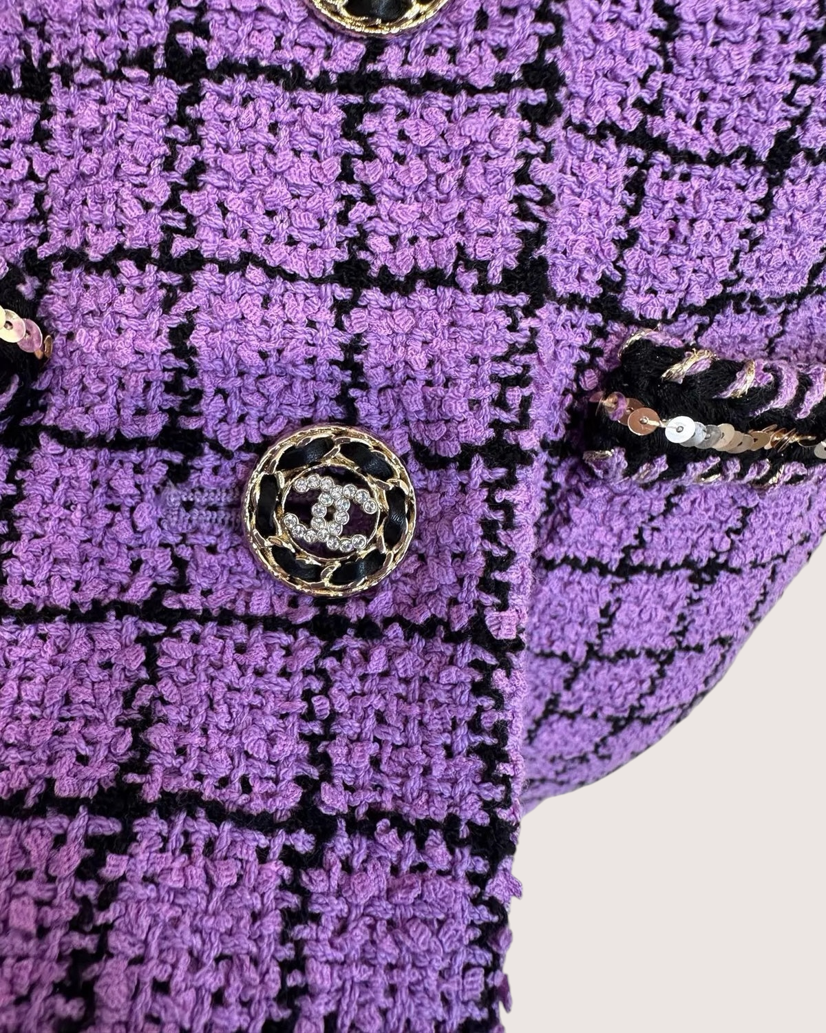 Chanel 22S Plaid Four-Pocket Tweed Jacket - view 3
