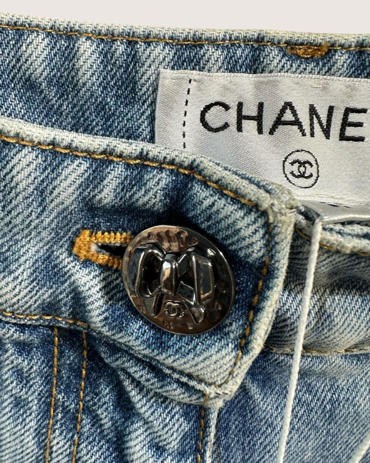 Chanel 25K Bow Denim Straight Jeans Blue FR 38