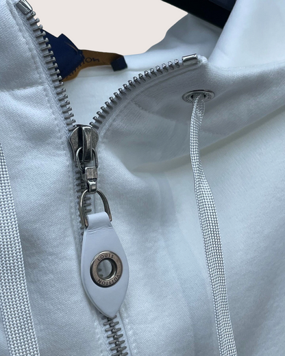 Louis Vuitton Zip-Up Hoodie White FR 36