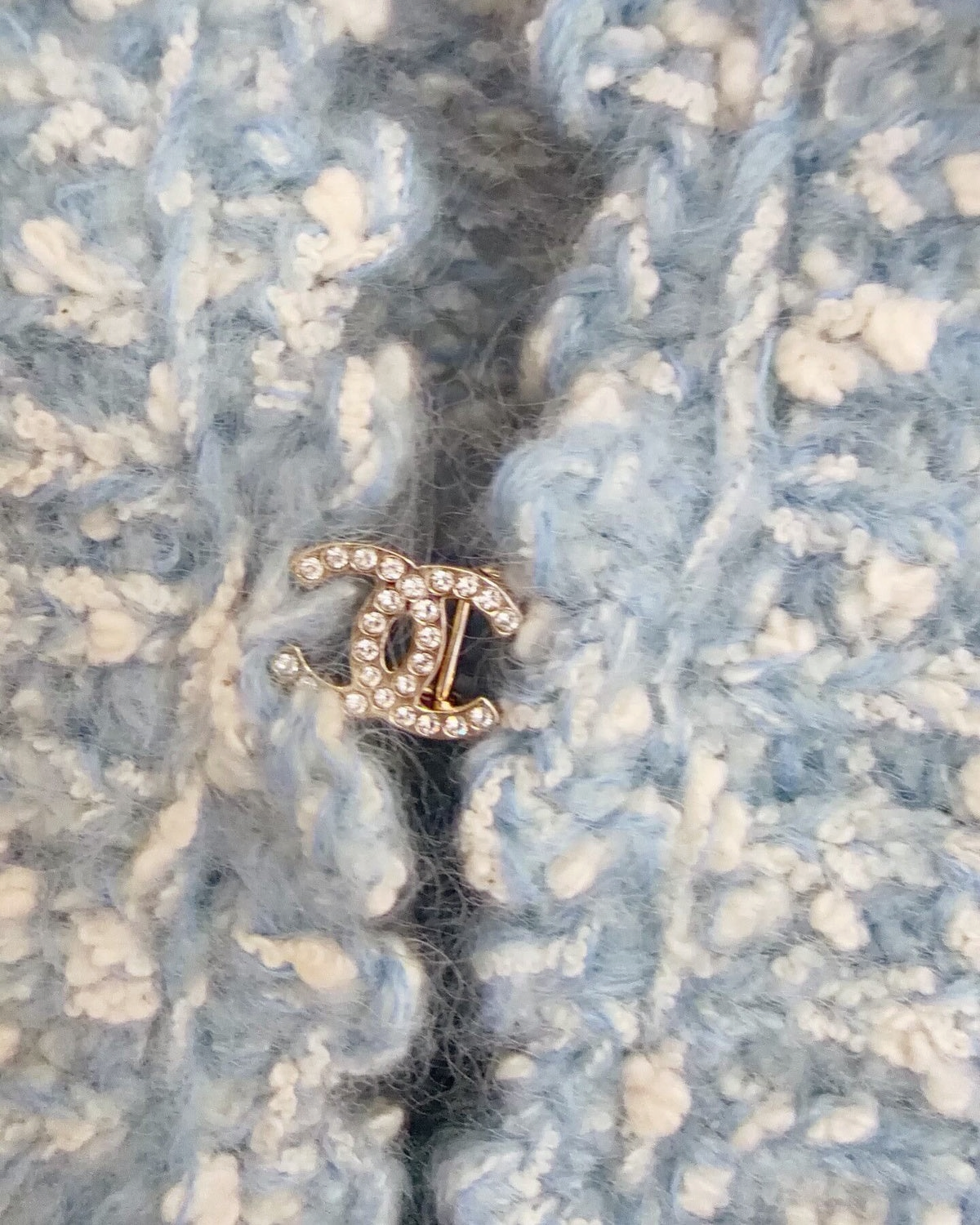 Chanel 25B Lace-Trim Cardigan Blue, White FR 34