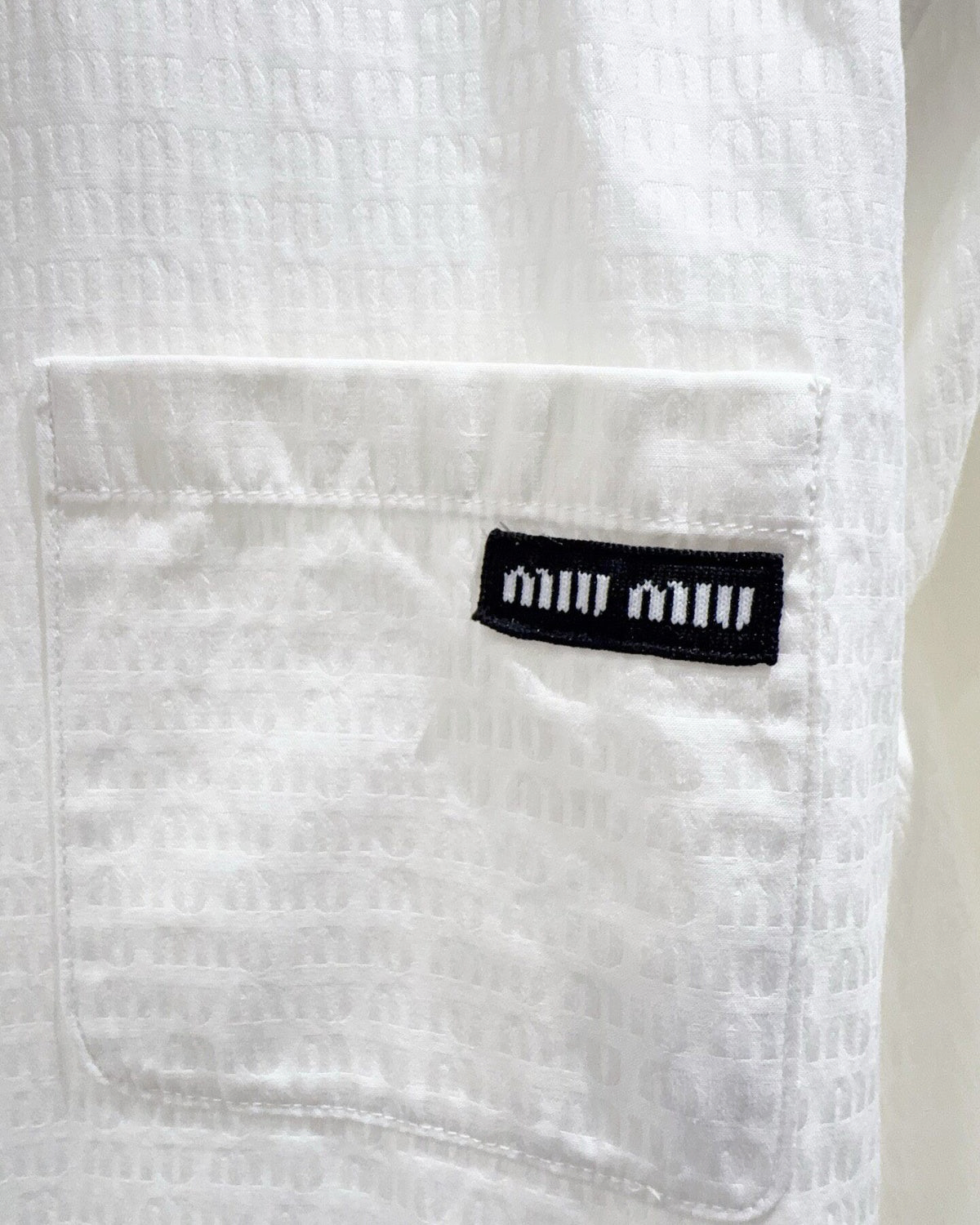 Miu Miu Logo Jacquard Shirt White FR 36
