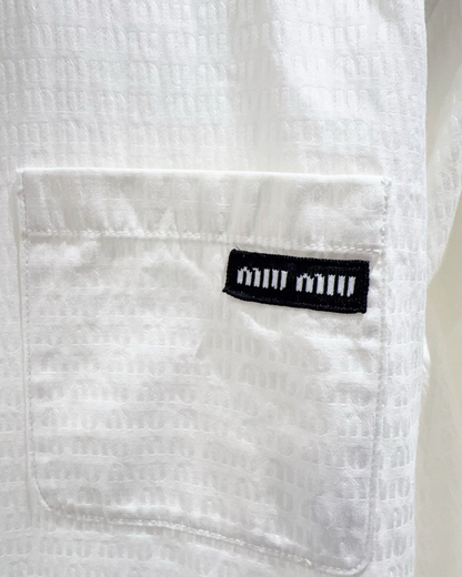 Miu Miu Logo Jacquard Shirt White FR 36