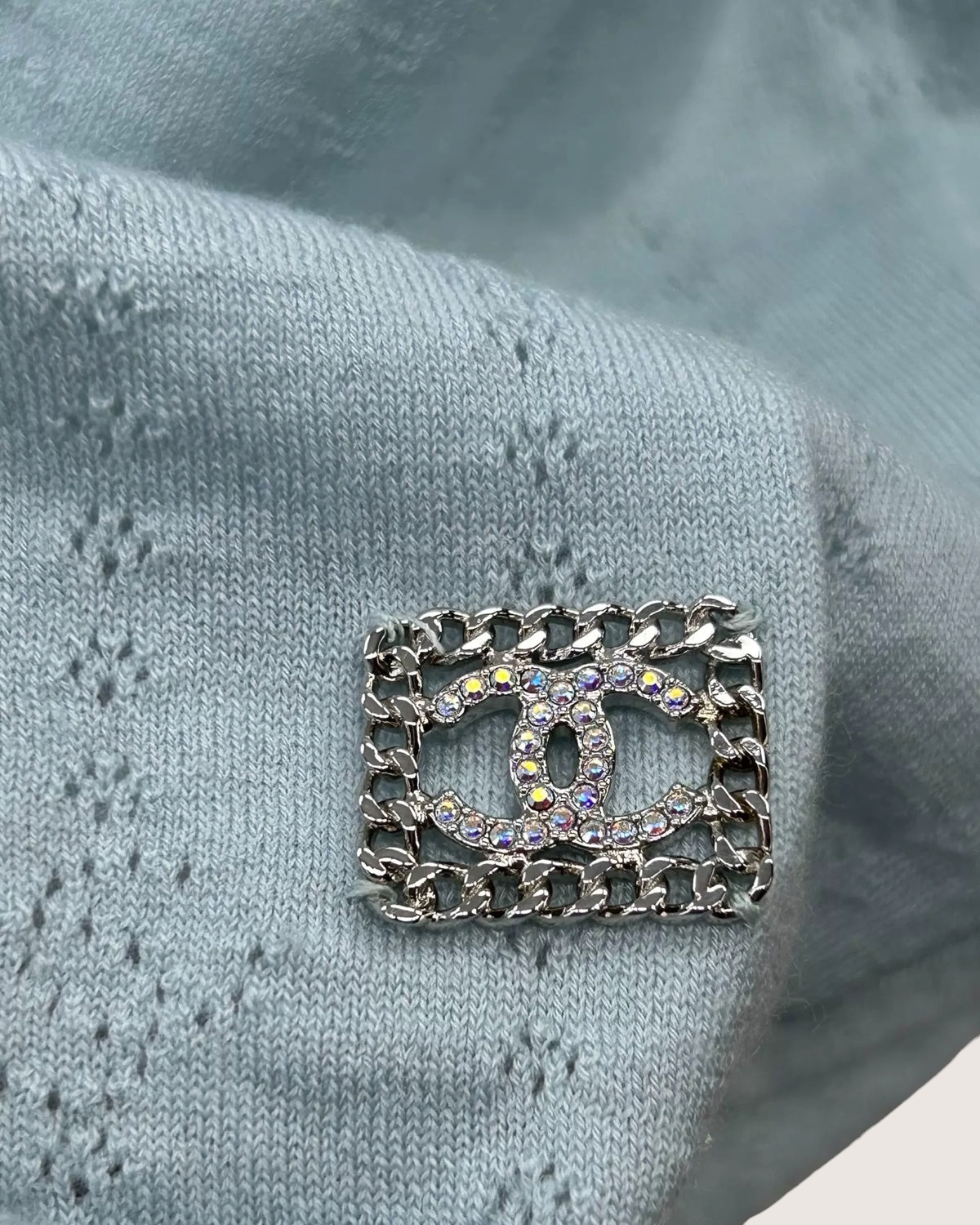 Chanel 21K Cashmere CC Openwork Tie-Front Vest Blue FR 38