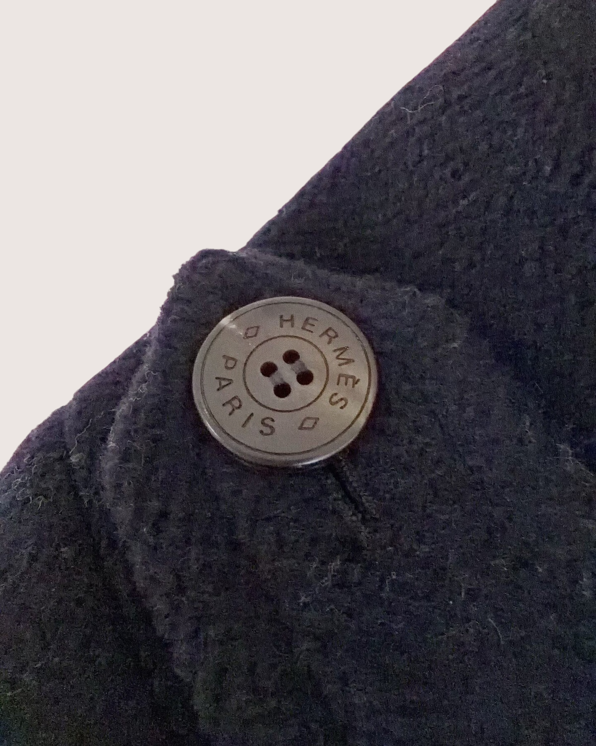 Hermès Wool Hooded Jacket Navy, Yellow FR 34
