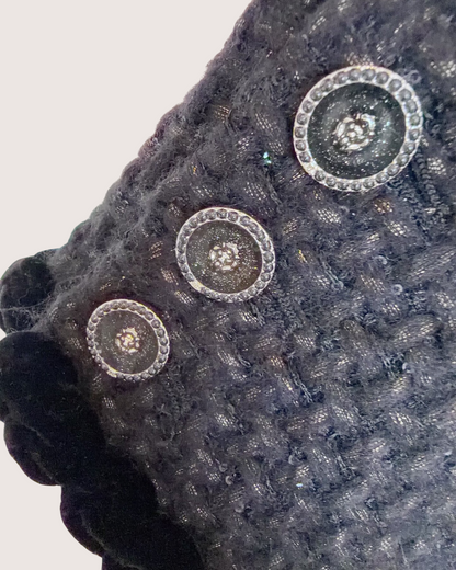 Chanel 25A Tweed Jacket Black, Gold FR 34