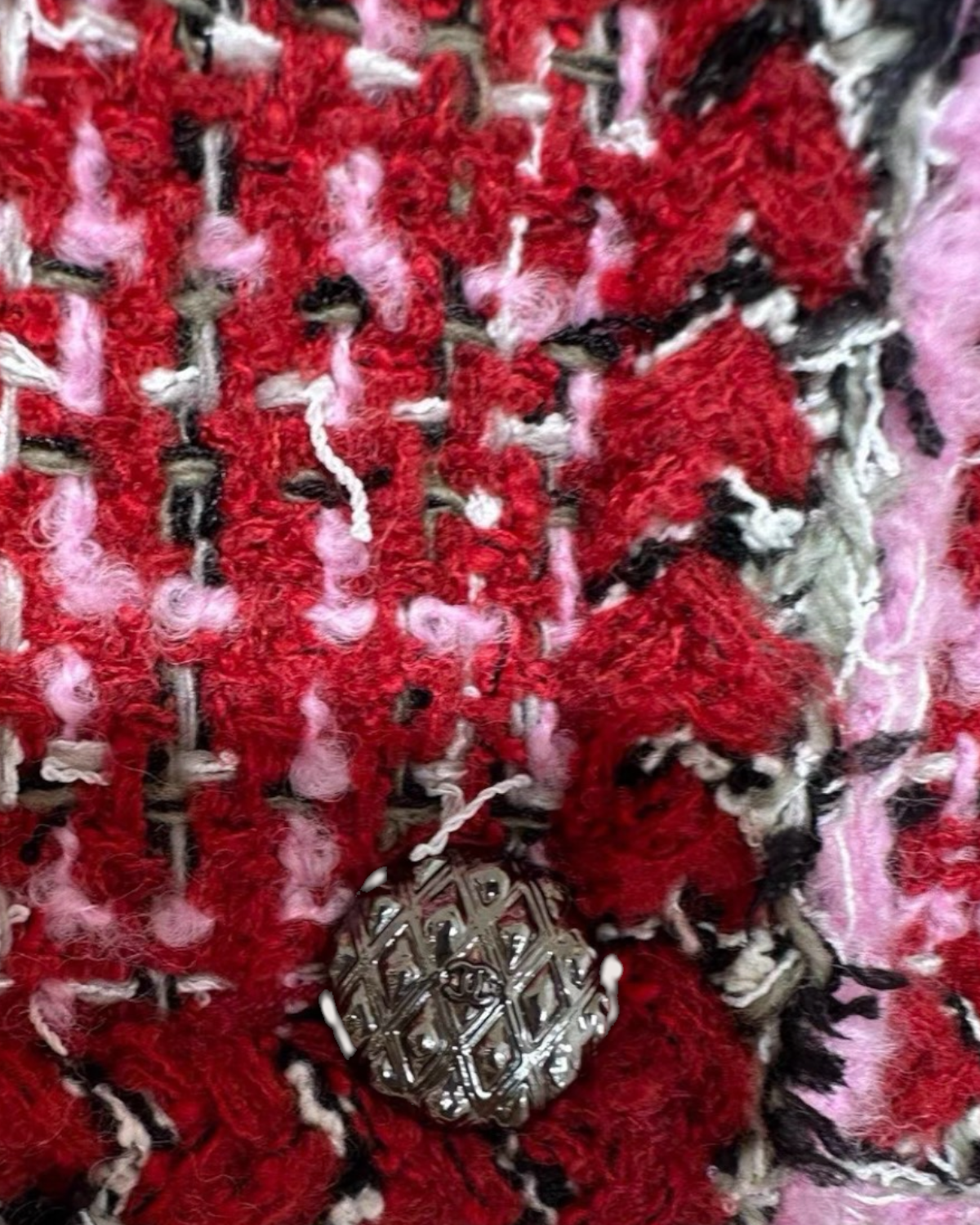 Chanel 25K Four-Pocket Tweed Jacket Red, Pink, Multicolor FR 38