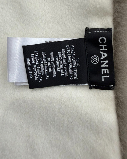 Chanel 24N Logo Cashmere Scarf Grey One Size