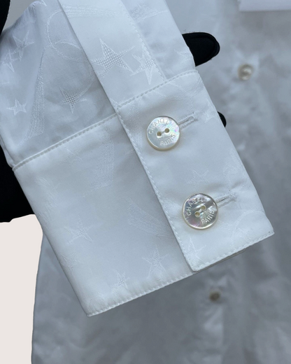 Chanel 24C Signature Star Longline Shirt White FR 34