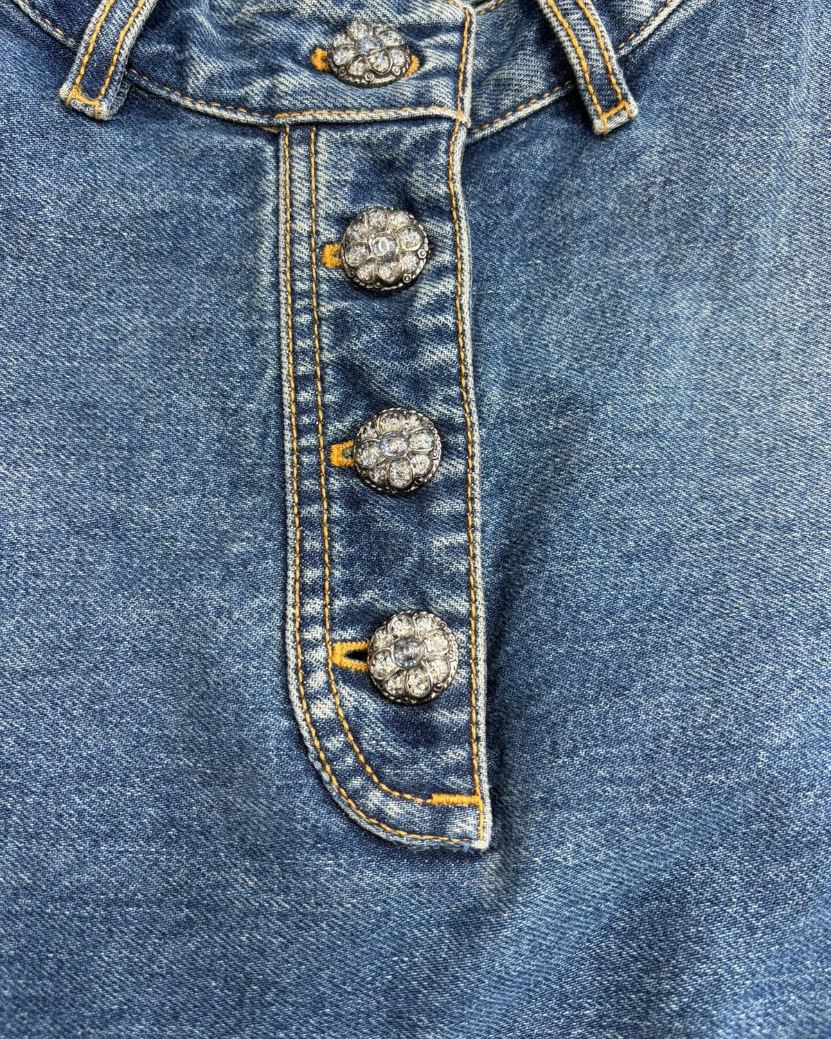 Chanel 24S Denim Pullover Top Blue FR 40