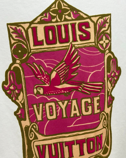 Louis Vuitton Voyage Chain T-Shirt White, Burgundy, Gold FR 36