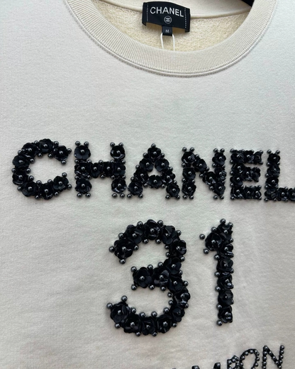 Chanel 20A 21A Rue Cambon Sweatshirt Beige/Ecru FR 38