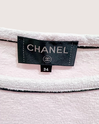 Chanel 19C La Pausa Logo Striped T-Shirt Pink, Black FR 34