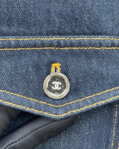 Chanel 25C Denim Mid-Length Long Polo Vest - view 3