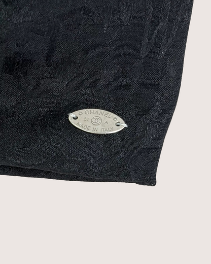 Chanel 24A Silk Bow Brooch Black One Size