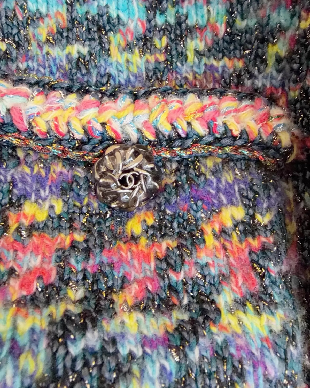 Chanel Houndstooth Crewneck Jacket - view 3