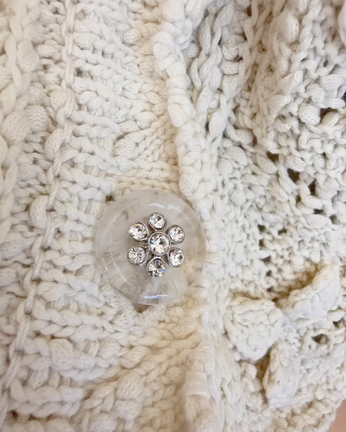 Chanel 25C Crochet Cardigan Beige/Ecru FR 38