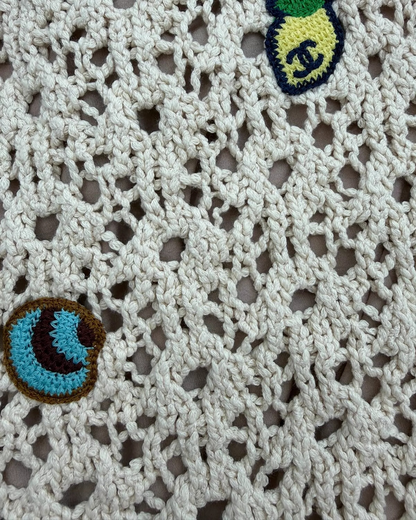 Chanel 26M Coco Beach Openwork Crochet Mini Skirt Beige/Ecru, Multicolor FR 36