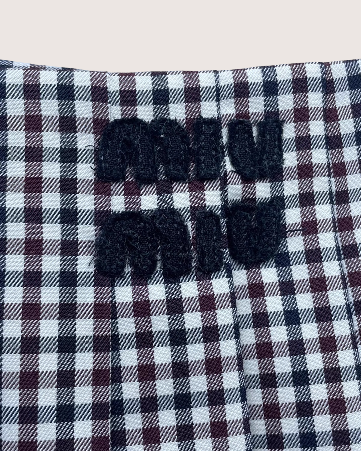 Miu Miu Gingham Belted Mini Skirt