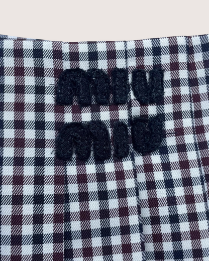 Miu Miu Gingham Belted Mini Skirt