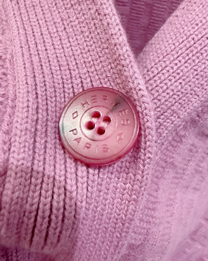 Hermès Wool Logo Cardigan Pink FR 36