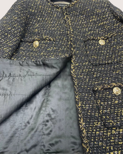 Chanel 19A Four-Pocket Tweed Jacket Black, Gold FR 38