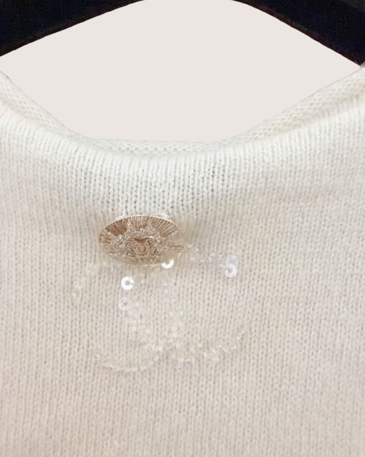 Chanel 24S Cashmere Floral Vest Beige/Ecru, Pink FR 36