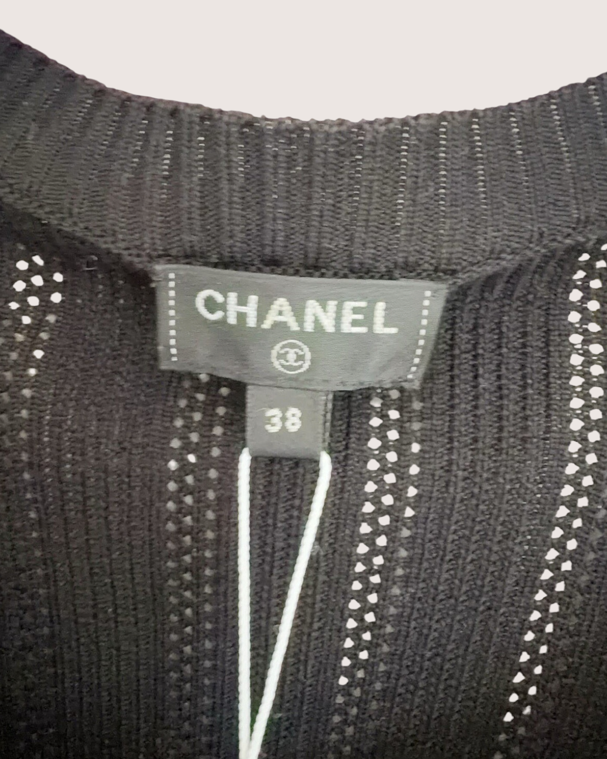 Chanel 21P Ribbed CC Cardigan Black FR 38