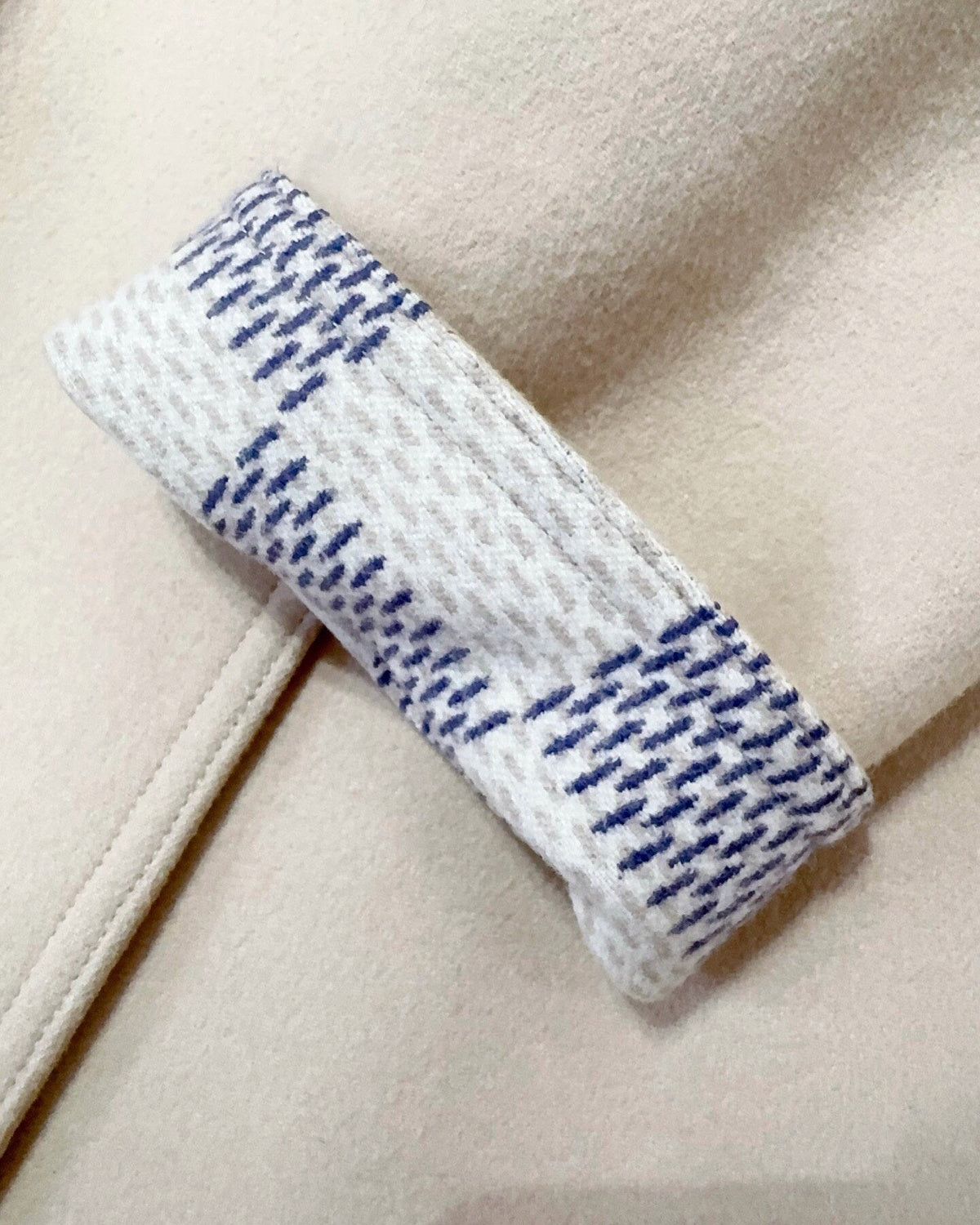 Louis Vuitton Wool Wrap Coat Beige/Ecru, Blue FR 34