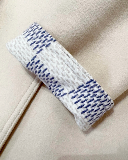 Louis Vuitton Wool Wrap Coat Beige/Ecru, Blue FR 34