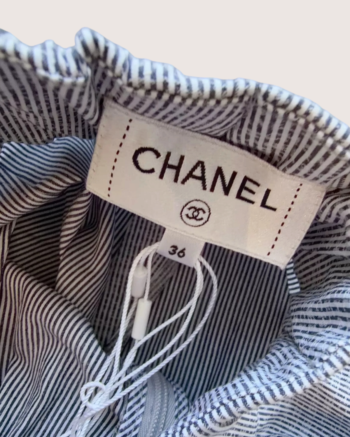 Chanel 24P Striped Wide-Leg Trousers Grey FR 36