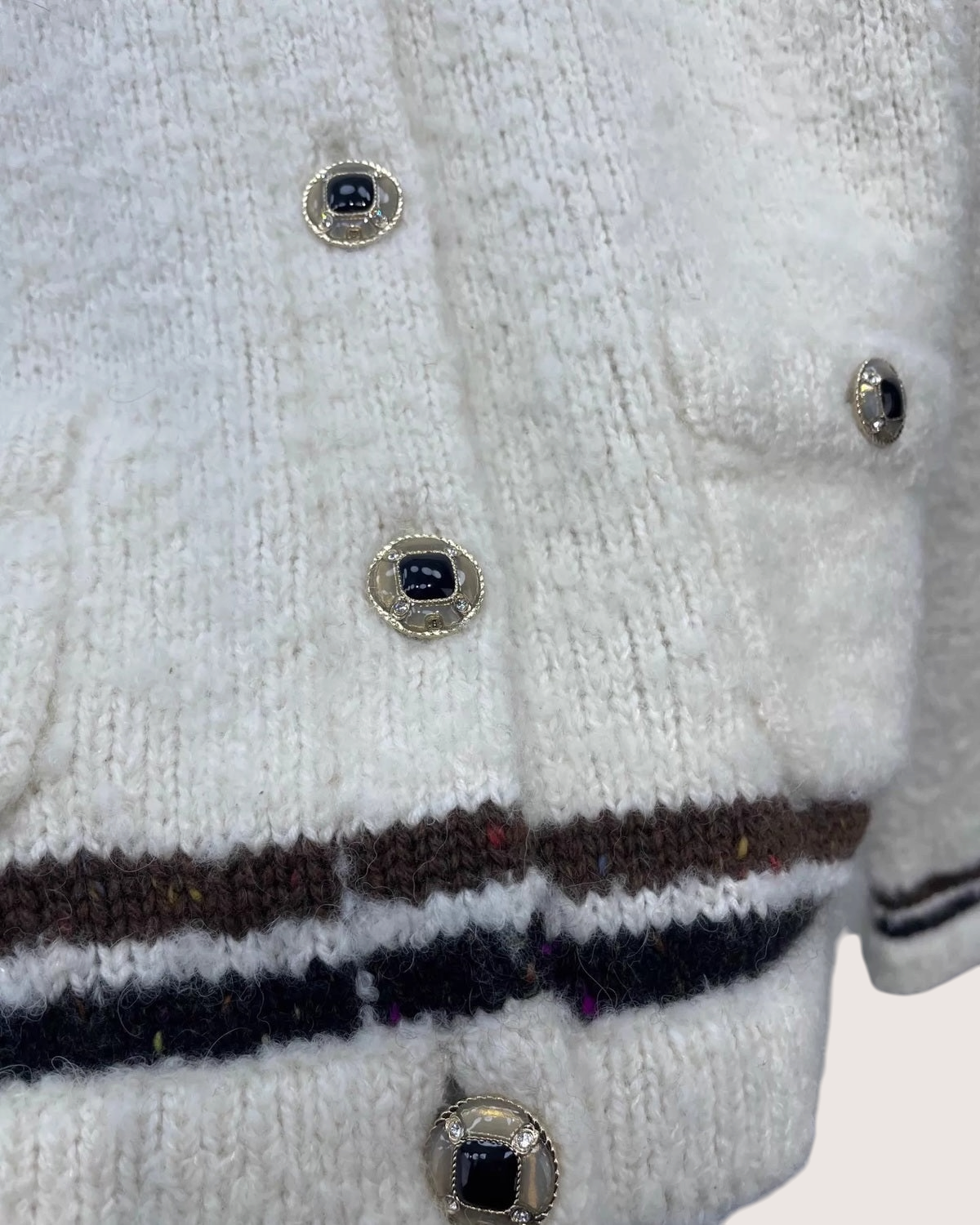 Chanel 25N Cashmere Cardigan White FR 38