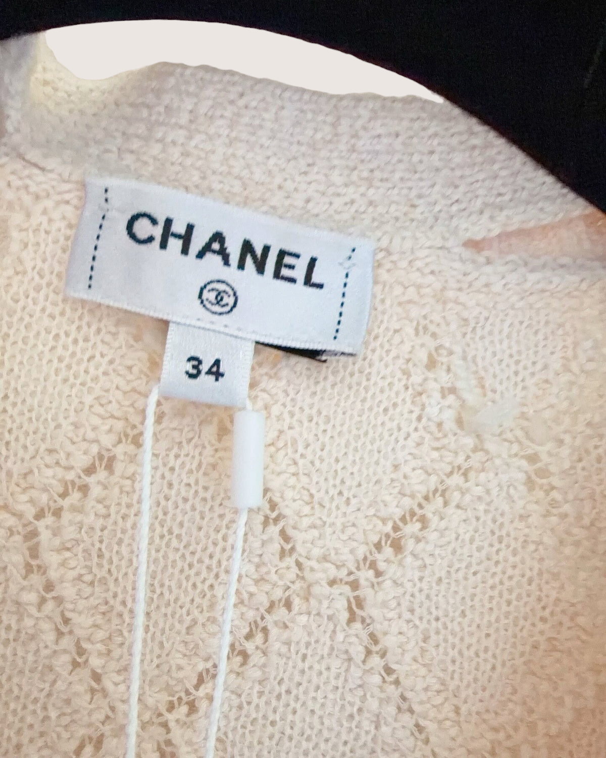 Chanel 23S Diamond Trellis Vest Beige/Ecru FR 34