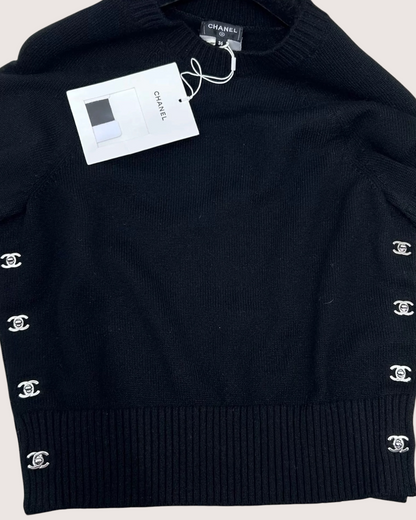 Chanel 24B Cashmere Sweater Black FR 36