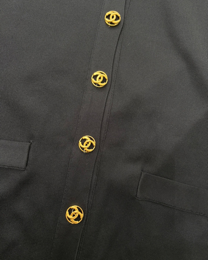Chanel 26S Silk Cardigan Black FR 38