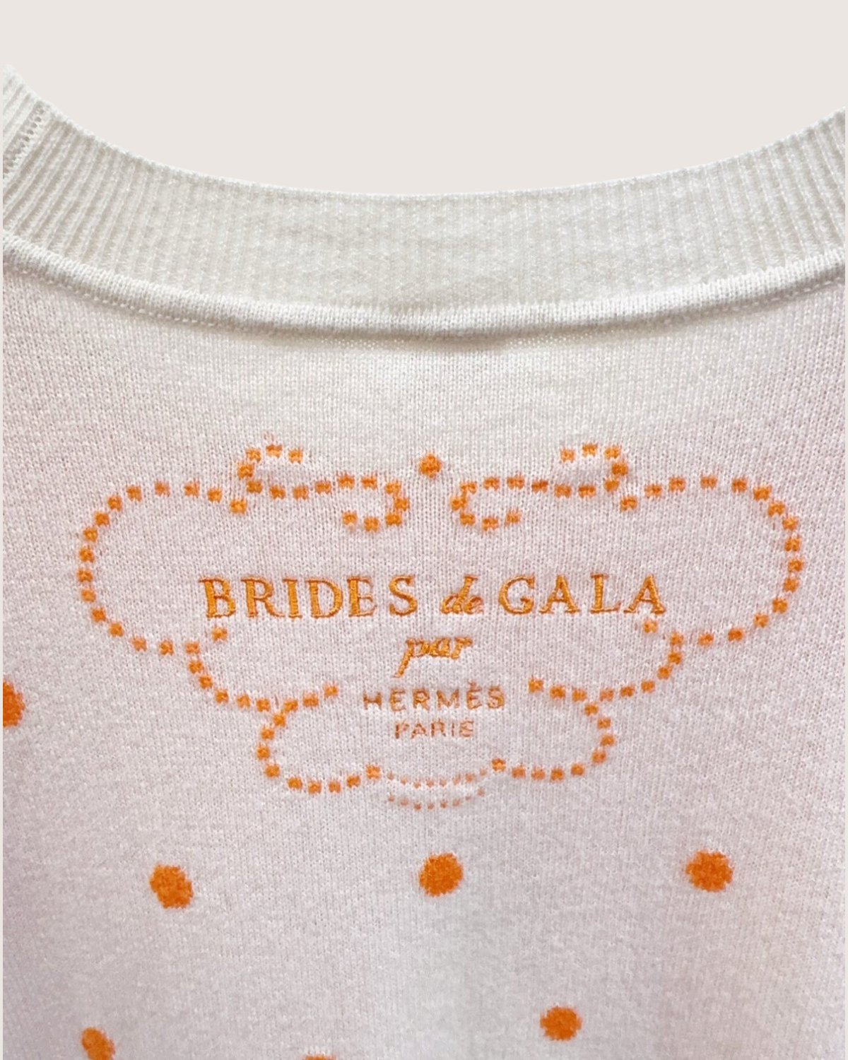 Hermès Cashmere Brides de Gala Sweater Beige/Ecru, Orange