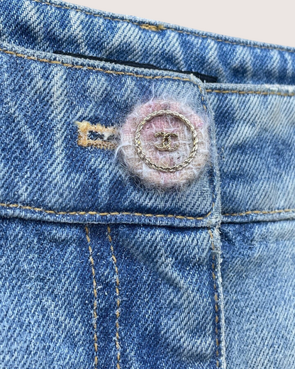 Chanel 24K Straight Denim Jeans Blue FR 36