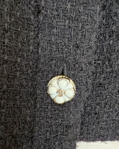 Chanel 24P Cropped Tweed Jacket Black, White FR 38