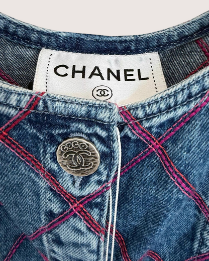 Chanel Quilted Denim Mini Dress