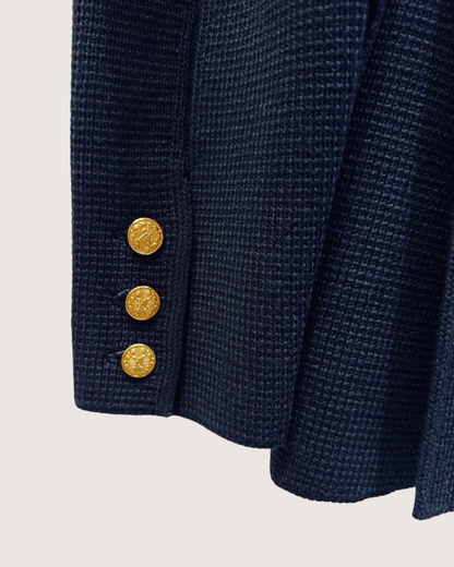 Louis Vuitton Knit Jacket Navy, Gold FR 34