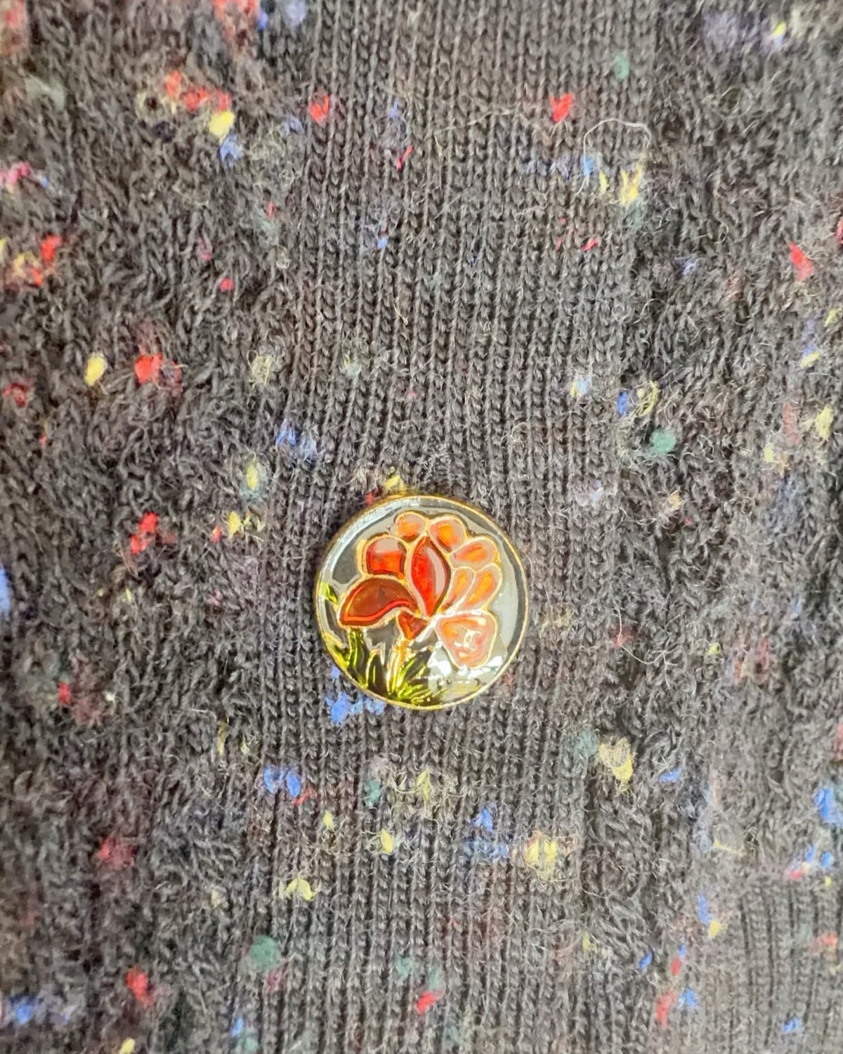Chanel 25A Wool Confetti Cardigan Black, Multicolor FR 34