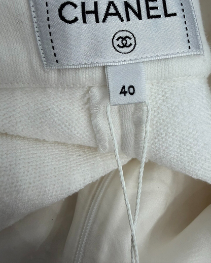 Chanel 24M Coco Beach Wide-Leg Trousers White FR 40