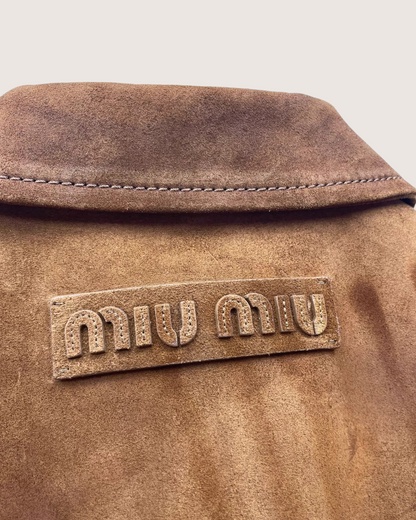 Miu Miu Cropped Suede Jacket