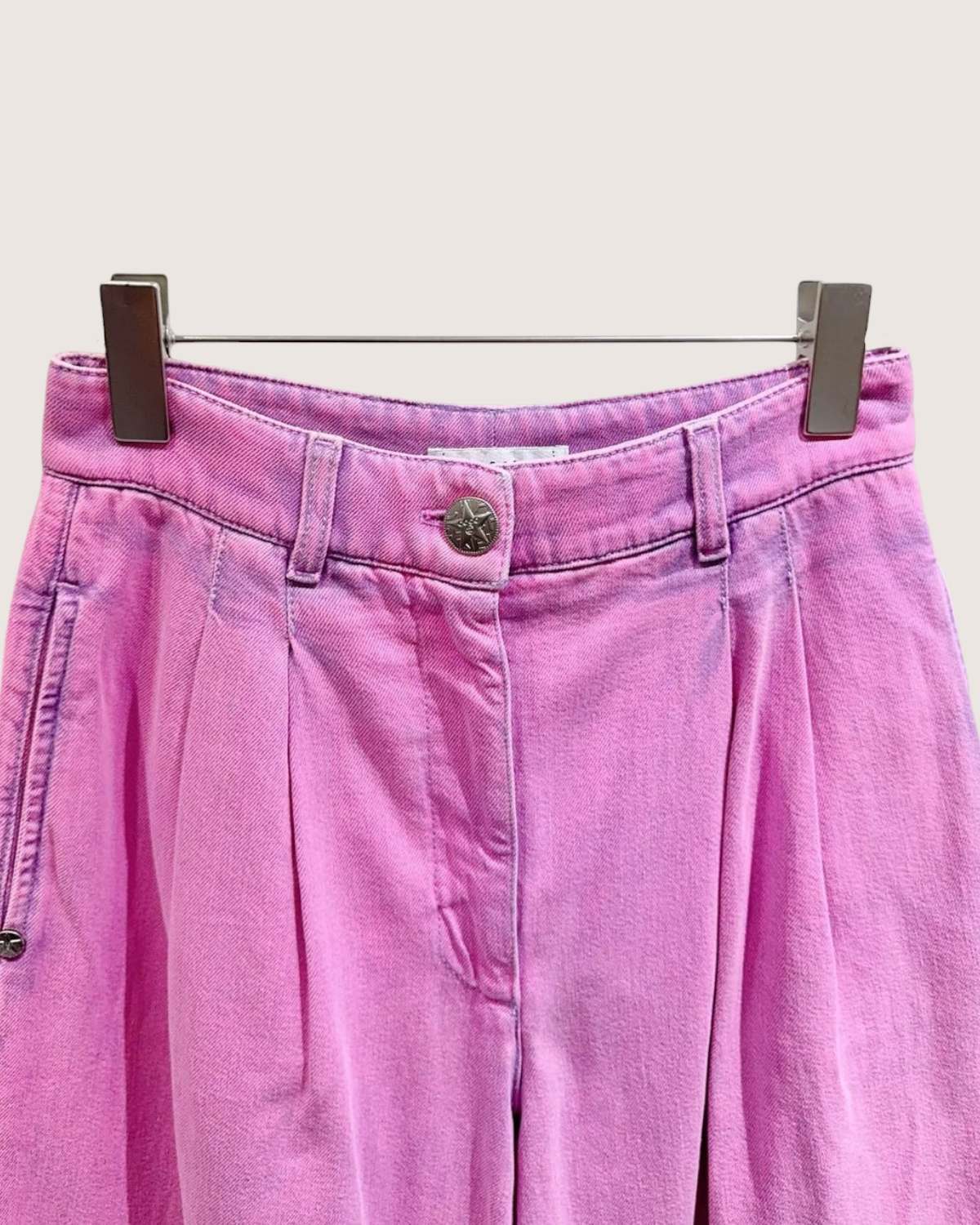 Chanel Wide-Leg Denim Jeans Pink, Purple FR 34