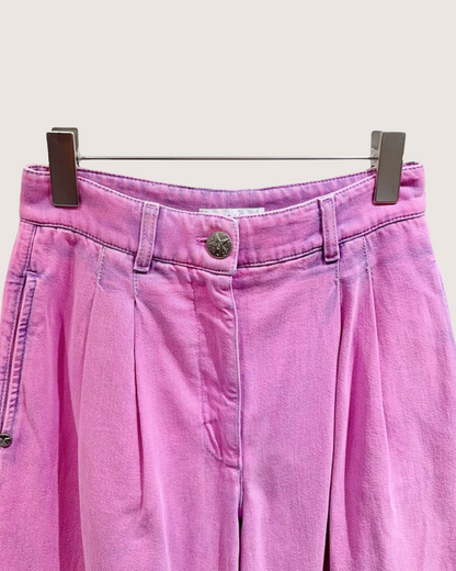 Chanel Wide-Leg Denim Jeans Pink, Purple FR 34