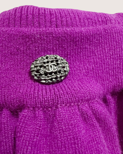 Chanel Two-Tone Knit Mini Dress Purple, Navy FR 34