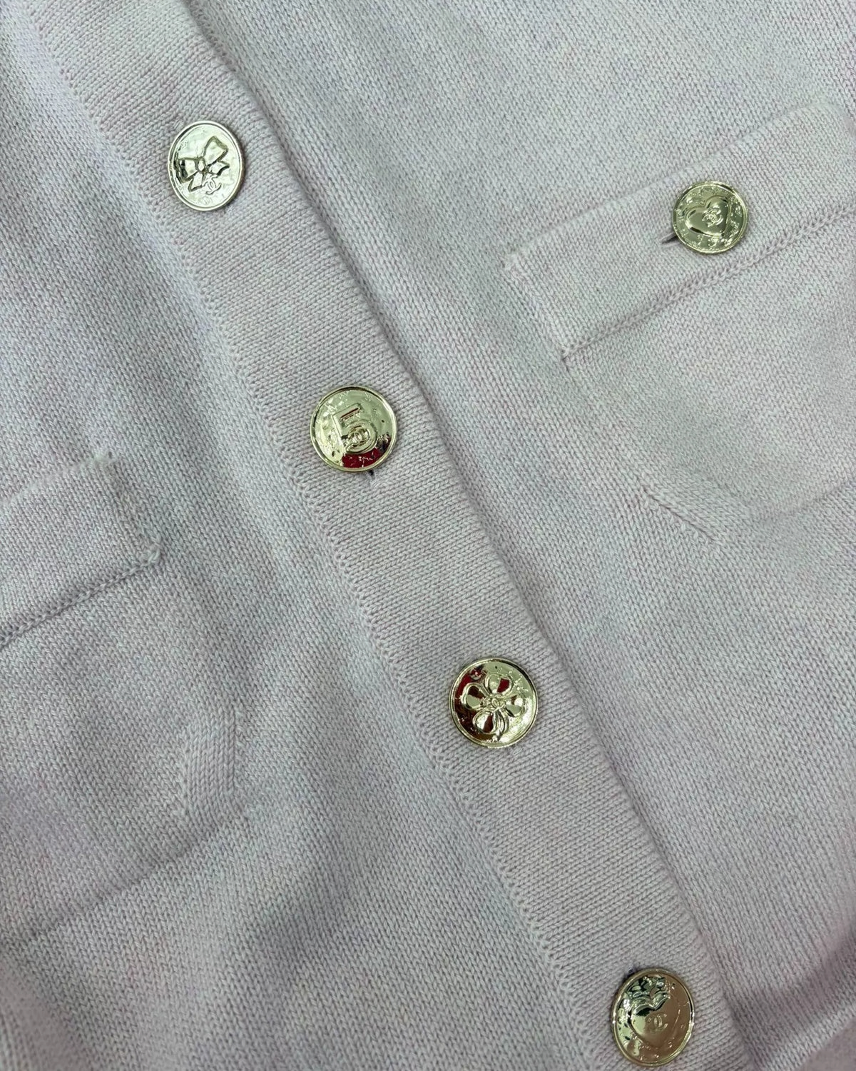 Chanel 25B Cashmere Tie Cardigan Pink FR 36